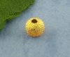 真鍮 スペーサー ビーズ ボール 金メッキ スターダスト 約4mm 直径、 穴：約1.3mm、 300 個                                                                                                                                                                                                          の画像