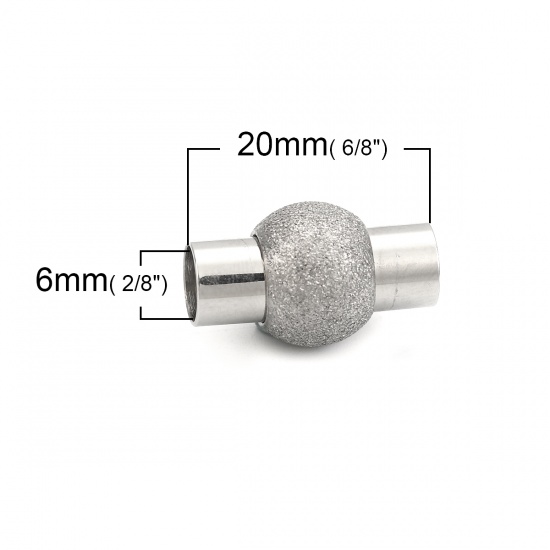 304ステンレススチール&マグネットクラスプ 円形 シルバー スターダスト 20mm x 12mm、 1 個 の画像