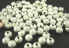 Picture of Brass Spacer Beads Ball Silver Plated Sparkledust About 5mm( 2/8") Dia, Hole: Approx 1.7mm, 200 PCs                                                                                                                                                           