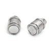 Picture of 304 Stainless Steel Magnetic Clasps Cylinder Silver Tone 26mm(1") x 8mm( 3/8"), 1 Piece