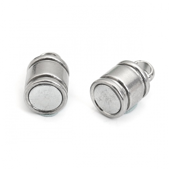 Image de Fermoir Magnétique en 304 Acier Inoxydable Colonne Argent Mat 26mm x 8mm, 1 Pièce