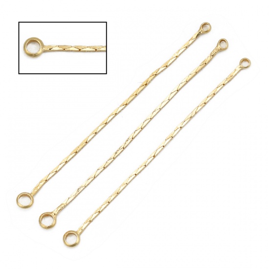 Image de Chaînes d'Extension Pour Colliers Bracelets en Laiton Plaqué Or Véritable 4.5cm long, 2 Pcs                                                                                                                                                                   