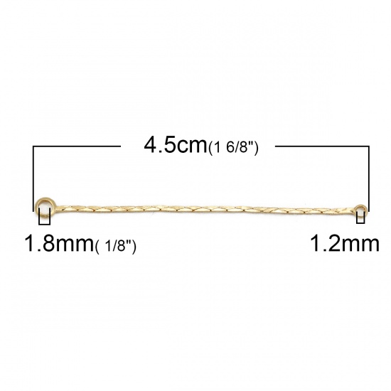 Image de Chaînes d'Extension Pour Colliers Bracelets en Laiton Plaqué Or Véritable 4.5cm long, 2 Pcs