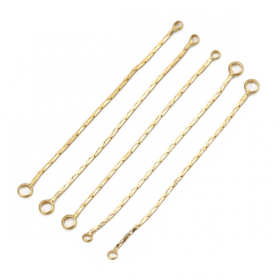 Image de Chaînes d'Extension Pour Colliers Bracelets en Laiton Plaqué Or Véritable 4.5cm long, 2 Pcs