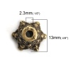 Image de Coupelles en Alliage de Zinc Fleur Bronze Antique (Convenable à Perle 10mm Dia.) 13mm x 13mm, 20 Pcs