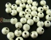 Picture of Brass Spacer Beads Ball Silver Plated Sparkledust About 6mm( 2/8") Dia, Hole: Approx 1.8mm, 150 PCs                                                                                                                                                           