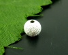 Image de Perle en Cuivre Balle Argenté Dépoli 6mm Dia, Taille de Trou: 1.8mm, 150 Pcs