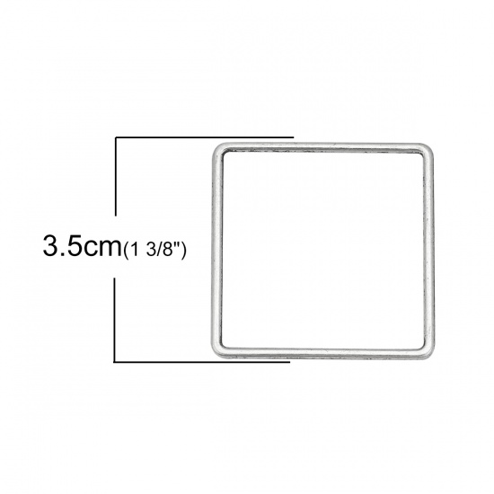 Picture of Zinc Based Alloy Connectors Square Antique Silver 35mm x 35mm, 20 PCs