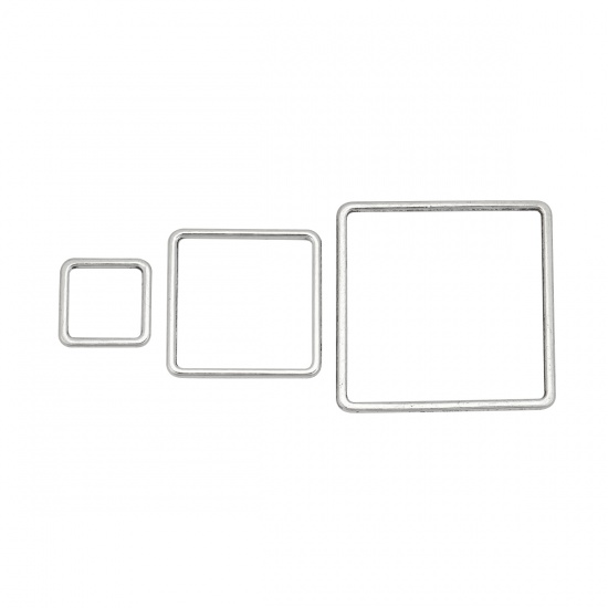 Picture of Zinc Based Alloy Connectors Square Antique Silver 35mm x 35mm, 20 PCs