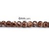 Picture of Glass Beads Round Coffee Faceted About 6mm Dia, Hole: Approx 1.2mm, 79cm long, 1 Strand (Approx 145 PCs/Strand)