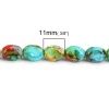Picture of Glass Beads Oval Multicolor Pattern About 11x9mm - 11x8mm, Hole: Approx 1.3mm, 76cm long, 1 Strand (Approx 70 PCs/Strand)