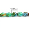 Image de Perles en Verre Ovale Multicolore Fleurs A Facettes, 13mm x 10mm, Trou: 1.4mm, 79cm long, 1 Enfilade (env. 60 Pcs/Enfilade)