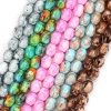 Image de Perles en Verre Ovale Multicolore Fleurs A Facettes, 13mm x 10mm, Trou: 1.4mm, 79cm long, 1 Enfilade (env. 60 Pcs/Enfilade)