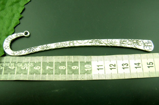 Picture of Zinc Based Alloy Bookmark Twist Antique Silver Color Butterfly 12.4cm, 6 PCs