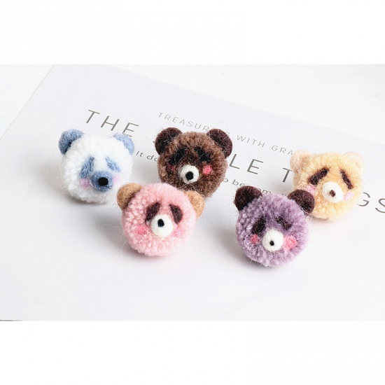 Picture of Wool Felt For DIY & Craft White Bear Animal 40mm(1 5/8") x 34mm(1 3/8"), 1 Piece