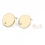 Immagine di Ottone Orecchini a Perno 18K Vero Oro Placcato Tondo W/ Loop 12mm Dia., Dimensione di Posta / Cavo: (20 misura), 10 Pz