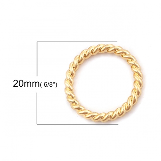 Picture of Zinc Based Alloy Connectors Circle Ring Gold Plated 20mm Dia, 10 PCs