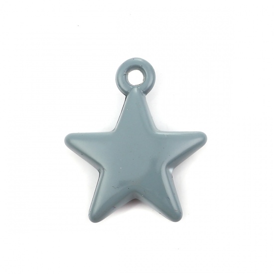 Picture of Acrylic Galaxy Charms Star Steel Gray 22mm x 19mm, 10 PCs