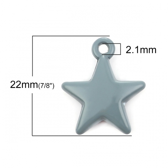 Picture of Acrylic Galaxy Charms Star Steel Gray 22mm x 19mm, 10 PCs