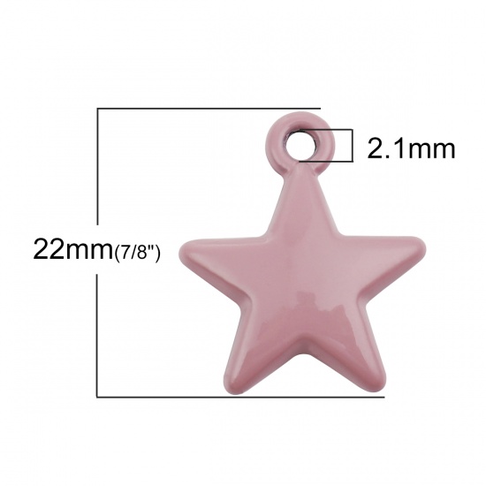 Picture of Acrylic Galaxy Charms Star Pale Pinkish Gray 22mm x 19mm, 10 PCs