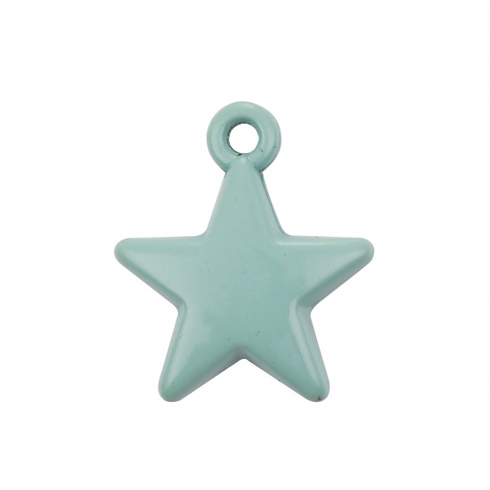 Picture of Acrylic Galaxy Charms Star Green Blue 22mm x 19mm, 10 PCs