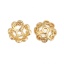 Immagine di Ottone Coppette Copriperla Fiore 18K Vero Oro Placcato Filigrana ( Adatto Perline: 10mm Dia.) 8mm x 8mm, 10 Pz