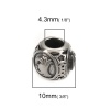 Picture of 304 Stainless Steel Casting Beads Round Antique Silver Color Cancer Sign Of Zodiac Constellations About 10mm Dia., Hole: Approx 4.3mm, 1 Piece