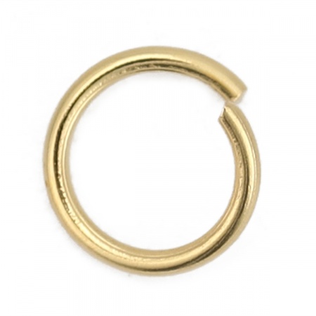 Imagen de 200 Unidades 6mm Diámetro, 0.7mm(21 gauge) 304 Acero Inoxidable Abierto Argollas Chapado en Oro Ronda