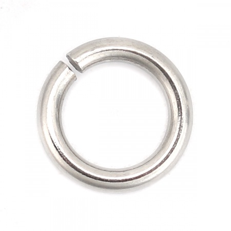 Immagine di 100 Pz 9mm Dia, 1.5mm(15 misura) 304 Acciaio Inossidabile Aperto Stile Anello di Salto Tono Argento Tondo