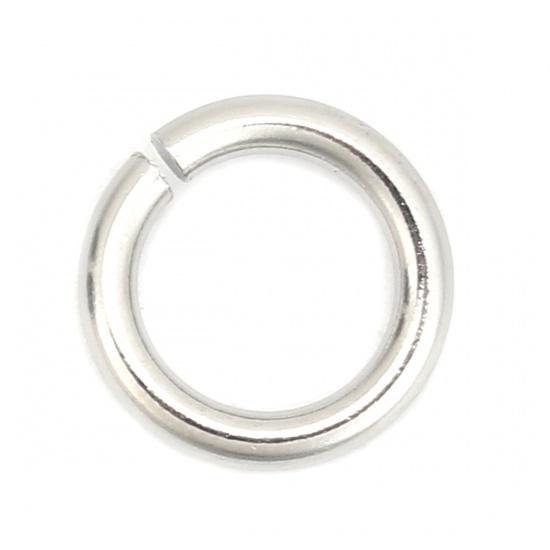 Picture of 1.6mm 304 Stainless Steel Opened Jump Rings Findings Silver Tone 10mm( 3/8") Dia., 100 PCs