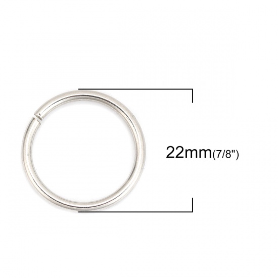 Picture of 2mm 304 Stainless Steel Opened Jump Rings Findings Silver Tone 22mm( 7/8") Dia., 20 PCs