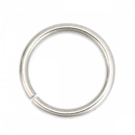 Immagine di 20 Pz 20mm Dia, 2mm(12 misura) 304 Acciaio Inossidabile Aperto Stile Anello di Salto Tono Argento Tondo