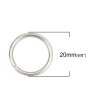 Picture of 2mm 304 Stainless Steel Opened Jump Rings Findings Silver Tone 20mm( 6/8") Dia., 20 PCs