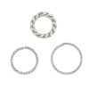 Picture of 1.5mm 304 Stainless Steel Opened Jump Rings Findings Braided Silver Tone 8mm( 3/8") Dia., 30 PCs