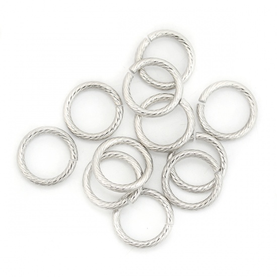 Picture of 2mm 304 Stainless Steel Opened Jump Rings Findings Braided Silver Tone 15mm( 5/8") Dia., 20 PCs