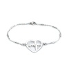 Imagen de 304 Acero Inoxidable Pulseras Tono de Plata Corazón Heartbeat/ Electrocardiogram 18.5cm longitud, 1 Unidad