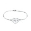 Picture of 304 Stainless Steel Bracelets Silver Tone Heart Heartbeat/ Electrocardiogram 18.5cm(7 2/8") long, 1 Piece