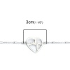 Imagen de 304 Acero Inoxidable Pulseras Tono de Plata Corazón Heartbeat/ Electrocardiogram 18.5cm longitud, 1 Unidad