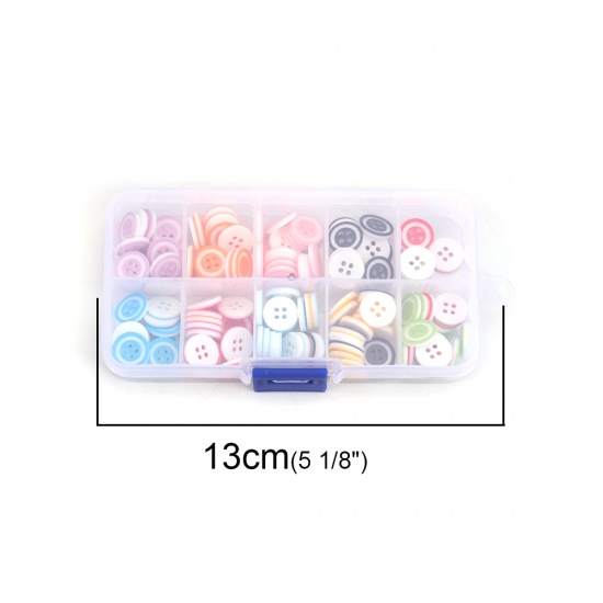 Picture of Acrylic Buttons Mixed Color Round 13mm Dia. - 12mm Dia., 1 Box (Approx 150 PCs/Box)