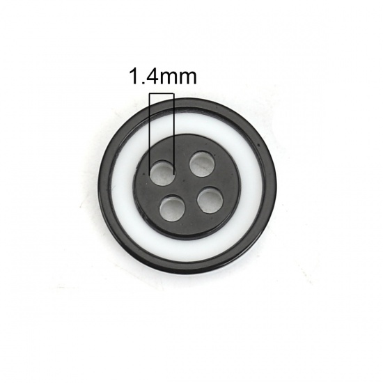 Picture of Acrylic Buttons Mixed Color Round 13mm Dia. - 12mm Dia., 1 Box (Approx 150 PCs/Box)