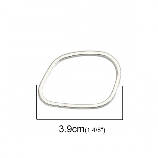 Image de Connecteurs en Alliage de Zinc Irrégulier Argent Vieilli 39mm x 28mm, 20 Pcs