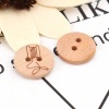 Picture of Wood Sewing Buttons Scrapbooking Two Holes Round Natural Bobbin 15mm( 5/8") Dia., 100 PCs