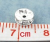 Picture of Brass Rondelle Spacer Beads Round Silver Plated Clear Rhinestone About 6mm( 2/8") Dia, Hole:Approx 1.5mm, 30 PCs                                                                                                                                              