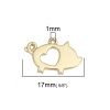 Picture of Zinc Based Alloy Charms Pig Animal Gold Plated Heart Hollow 17mm( 5/8") x 11mm( 3/8"), 10 PCs