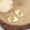 Picture of Zinc Based Alloy Charms Pig Animal Gold Plated Heart Hollow 17mm( 5/8") x 11mm( 3/8"), 10 PCs