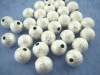 Picture of Brass Spacer Beads Ball Silver Plated Sparkledust About 8mm( 3/8") Dia, Hole: Approx 1.9mm, 100 PCs                                                                                                                                                           