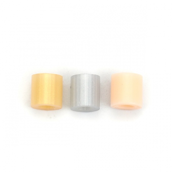 Picture of EVA DIY Fuse Beads For Great Kids Fun, Craft Toy Beads Cylinder Beige 5mm( 2/8") x 5mm( 2/8") , 1000 PCs