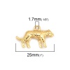 Picture of Zinc Based Alloy 3D Charms Leopard Gold Plated 25mm(1") x 15mm( 5/8"), 10 PCs