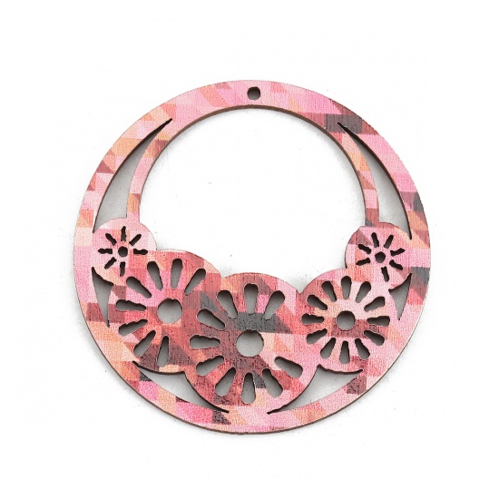 Image de Connecteurs en Bois Naturel Rond Rose 45mm Dia, 10 Pcs