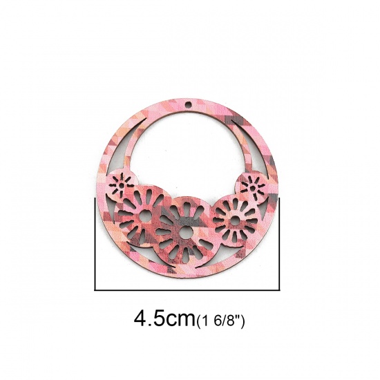 Image de Connecteurs en Bois Naturel Rond Rose 45mm Dia, 10 Pcs